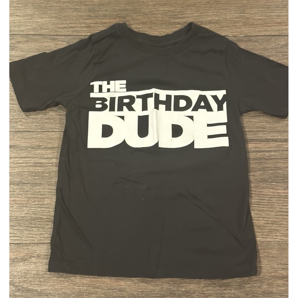 The Children's Place Boys Black Tee Size 4T The Birthday Dude Graphic Tee